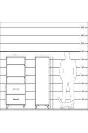 Hyperion Dolap 3 Raflı 2 Çekmeceli 60x44x163 - S53M064V5B