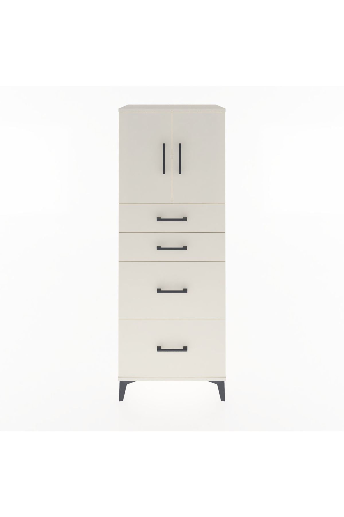 Hyperion Dolap 2 Raflı 4 Çekmeceli 2 Kapaklı 60x44x163 - S53M065V1B