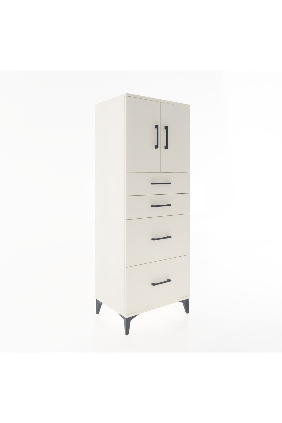 Hyperion Dolap 2 Raflı 4 Çekmeceli 2 Kapaklı 60x44x163 - S53M065V1B