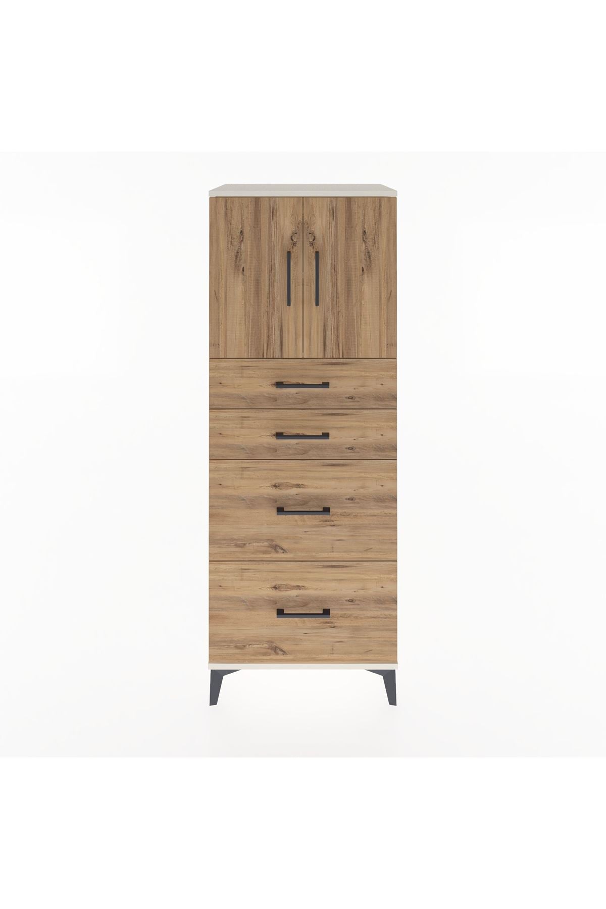 Hyperion Dolap 2 Raflı 4 Çekmeceli 2 Kapaklı 60x44x163 - S53M065V3B