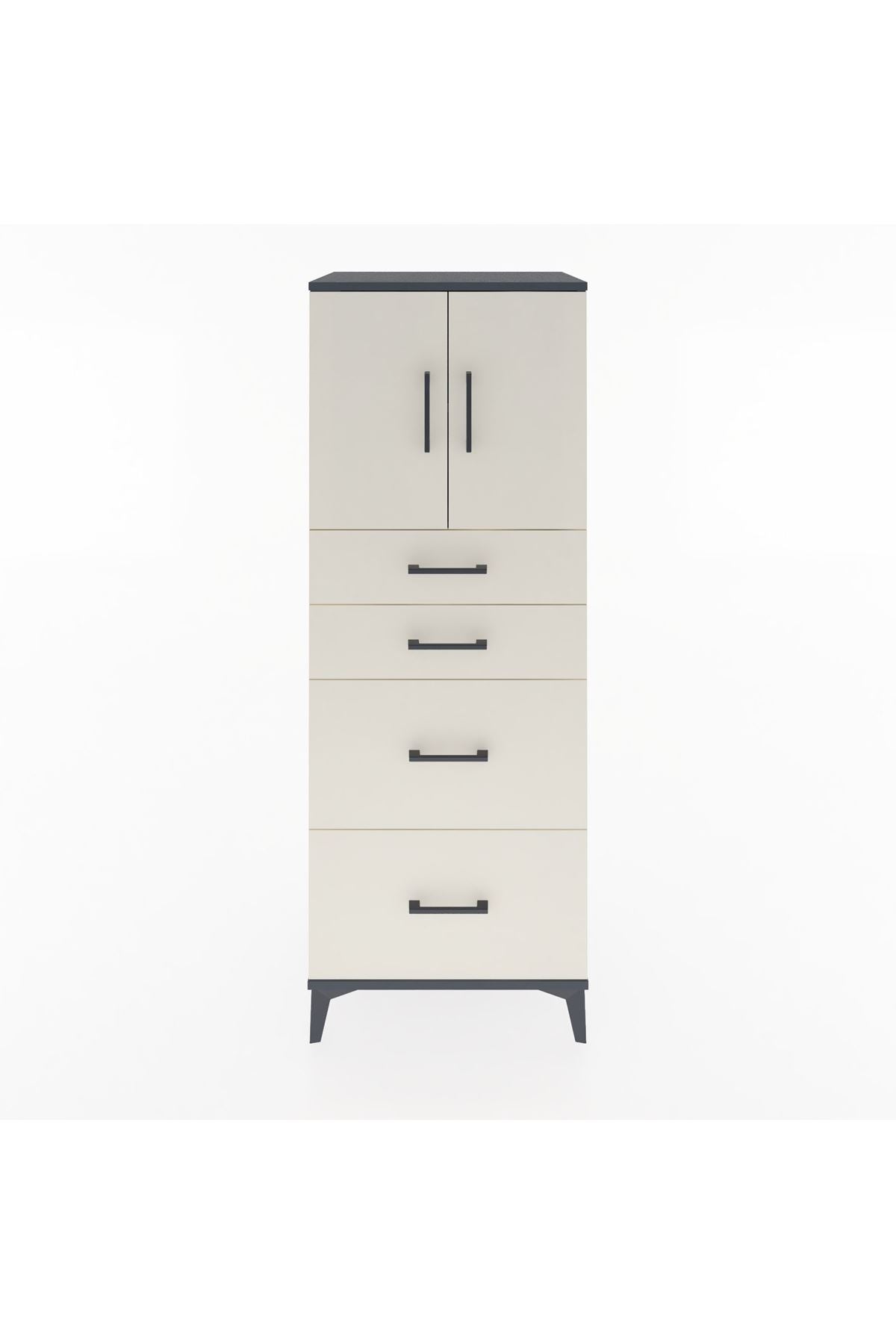 Hyperion Dolap 2 Raflı 4 Çekmeceli 2 Kapaklı 60x44x163 - S53M065V4B
