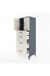 Hyperion Dolap 2 Raflı 4 Çekmeceli 2 Kapaklı 60x44x163 - S53M065V4B