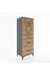 Hyperion Dolap 2 Raflı 4 Çekmeceli 2 Kapaklı 60x44x163 - S53M065V6B