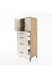 Hyperion Dolap 2 Raflı 4 Çekmeceli 2 Kapaklı 60x44x163 - S53M065V7B