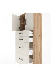 Hyperion Dolap 2 Raflı 4 Çekmeceli 2 Kapaklı 60x44x163 - S53M065V7B