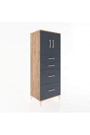 Hyperion Dolap 2 Raflı 4 Çekmeceli 2 Kapaklı 60x44x163 - S53M065V8B