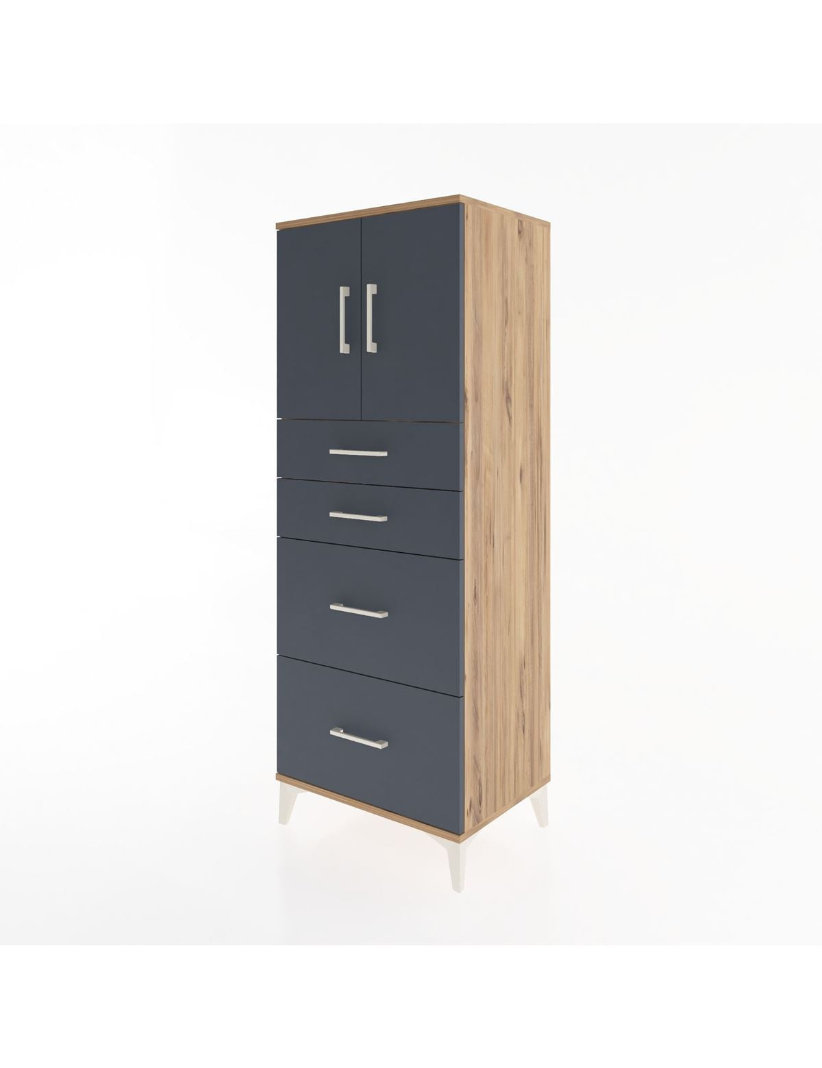 Hyperion Dolap 2 Raflı 4 Çekmeceli 2 Kapaklı 60x44x163 - S53M065V8B
