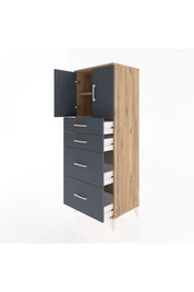 Hyperion Dolap 2 Raflı 4 Çekmeceli 2 Kapaklı 60x44x163 - S53M065V8B