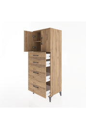 Hyperion Dolap 2 Raflı 4 Çekmeceli 2 Kapaklı 60x44x163 - S53M065V9B