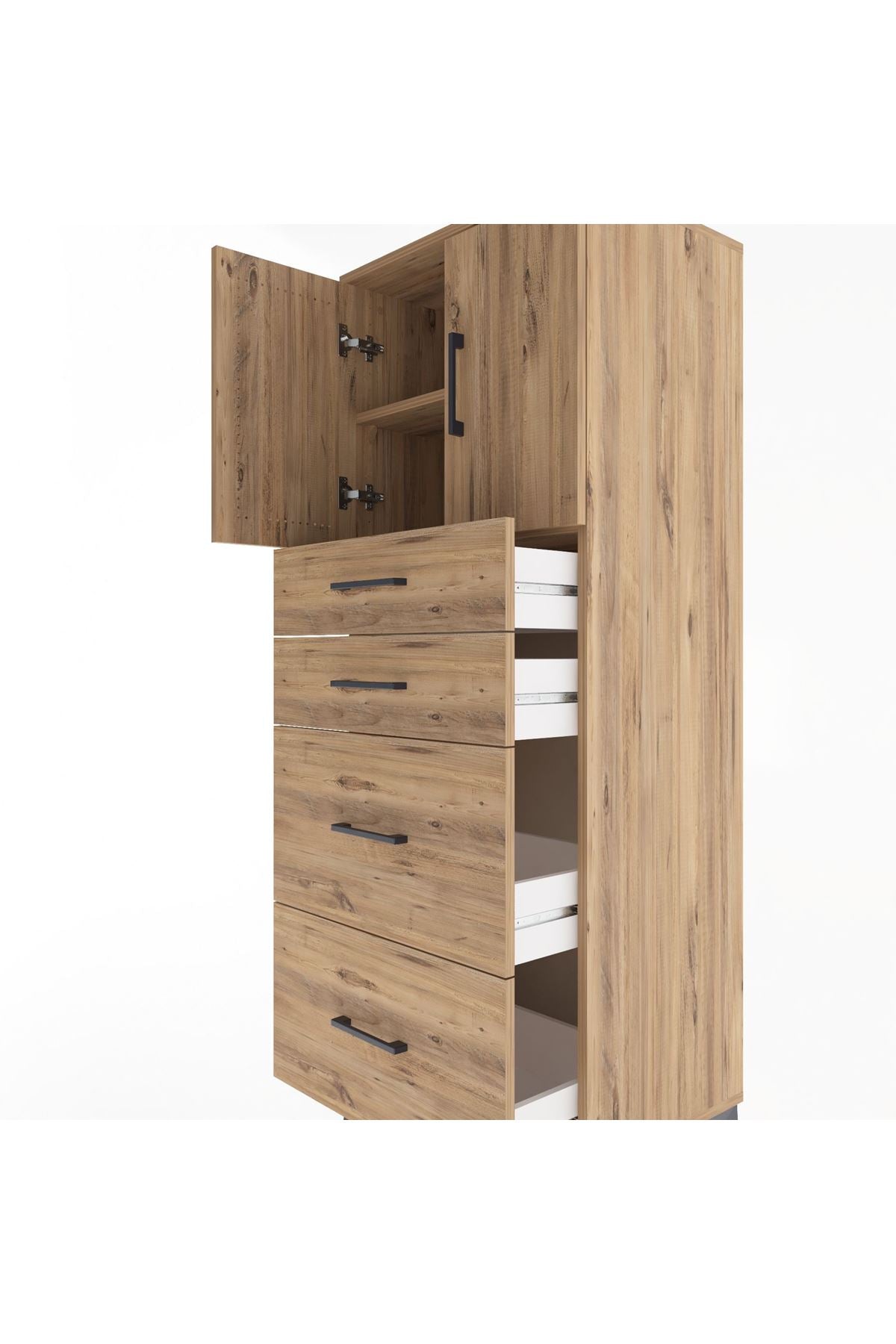 Hyperion Dolap 2 Raflı 4 Çekmeceli 2 Kapaklı 60x44x163 - S53M065V9B