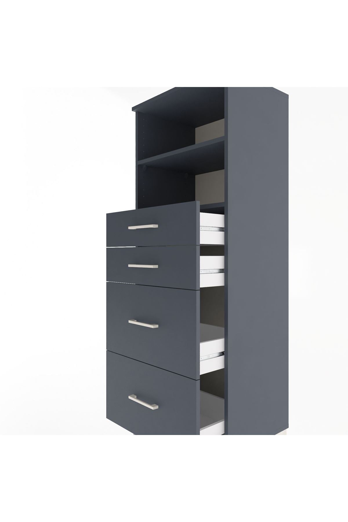 Hyperion Dolap 2 Raflı 4 Çekmeceli 60x44x163 - S53M066V5B
