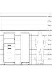 Hyperion Dolap 2 Raflı 4 Çekmeceli 60x44x163 - S53M066V8B