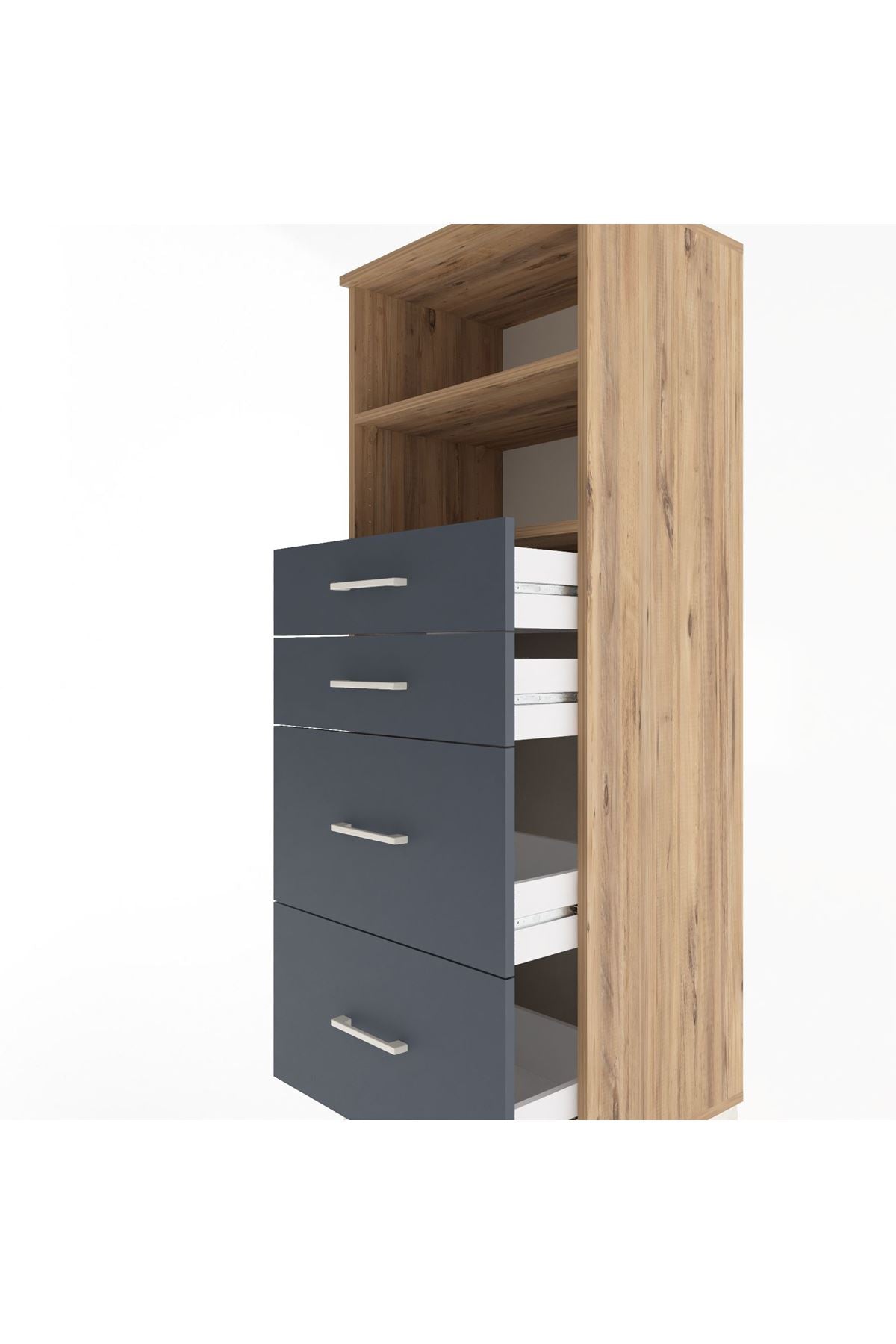Hyperion Dolap 2 Raflı 4 Çekmeceli 60x44x163 - S53M066V8B