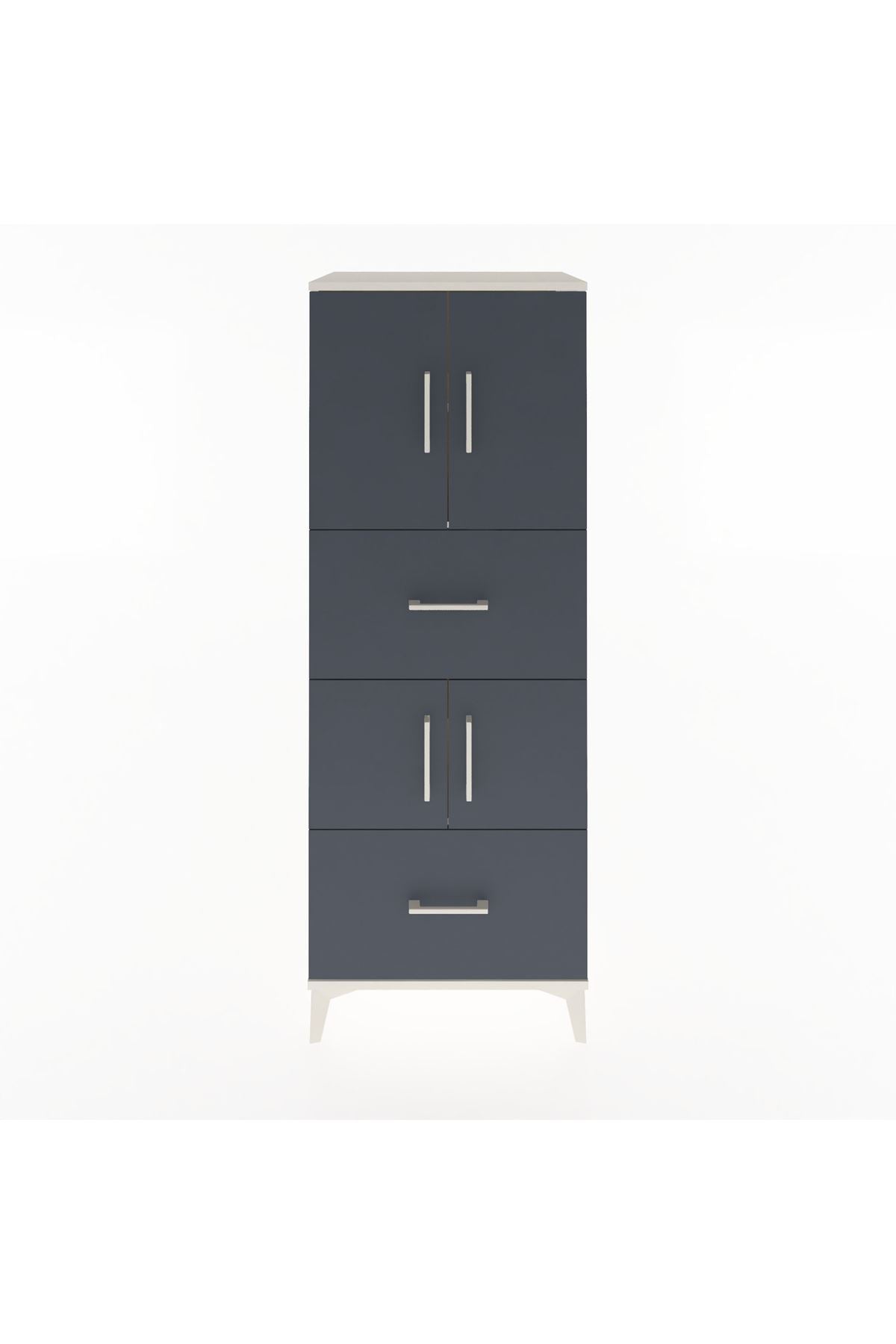 Hyperion Dolap 3 Raflı 2 Çekmeceli 4 Kapaklı 60x44x163 - S53M067V2B