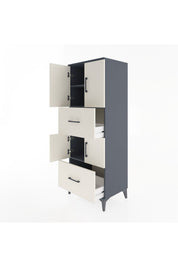 Hyperion Dolap 3 Raflı 2 Çekmeceli 4 Kapaklı 60x44x163 - S53M067V4B