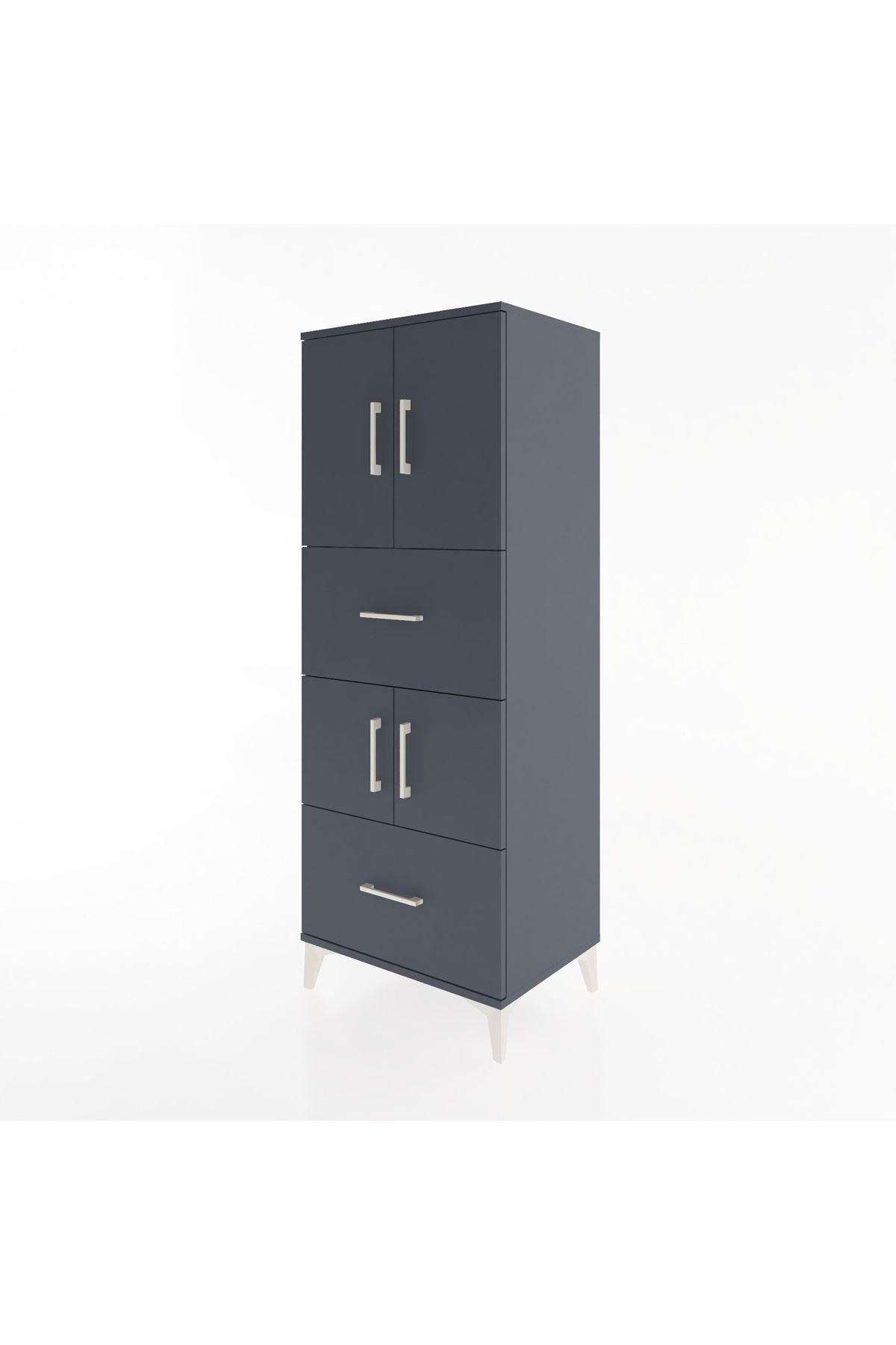 Hyperion Dolap 3 Raflı 2 Çekmeceli 4 Kapaklı 60x44x163 - S53M067V5B