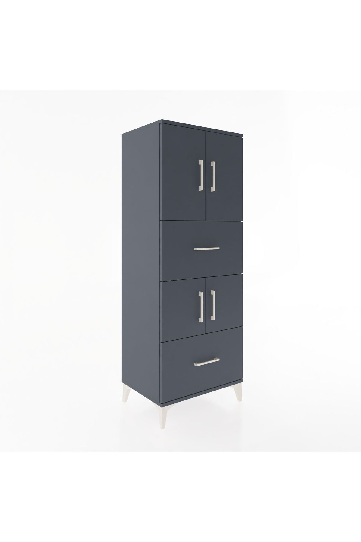 Hyperion Dolap 3 Raflı 2 Çekmeceli 4 Kapaklı 60x44x163 - S53M067V5B