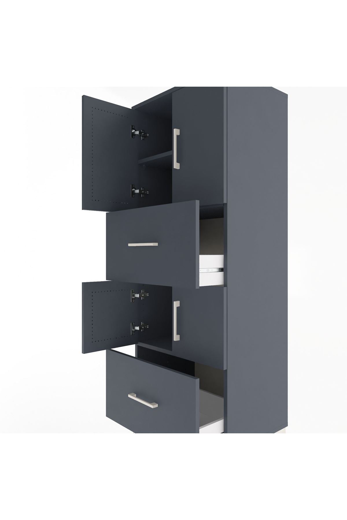Hyperion Dolap 3 Raflı 2 Çekmeceli 4 Kapaklı 60x44x163 - S53M067V5B