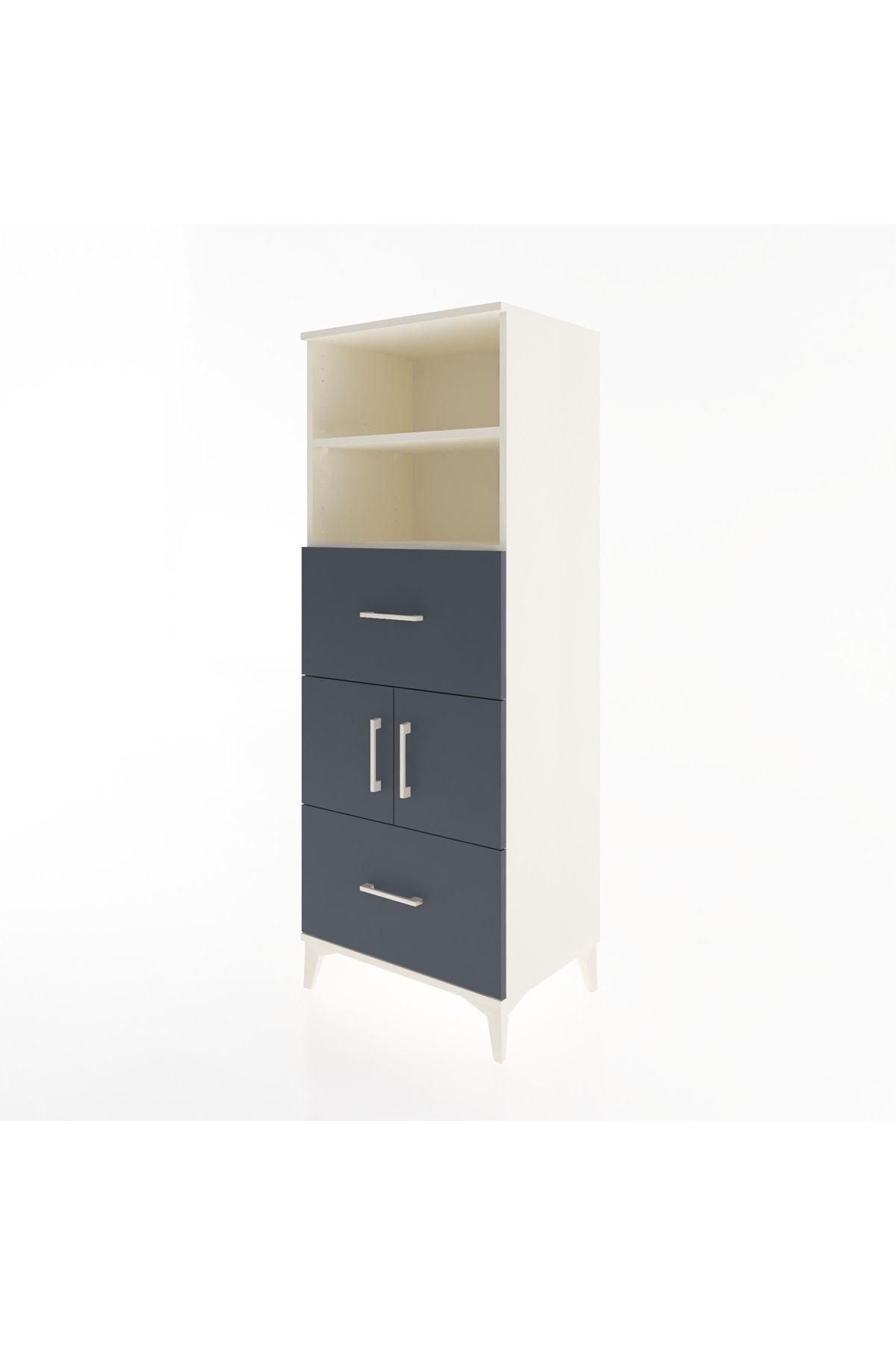 Hyperion Dolap 3 Raflı 2 Çekmeceli 2 Kapaklı 60x44x163 - S53M068V2B