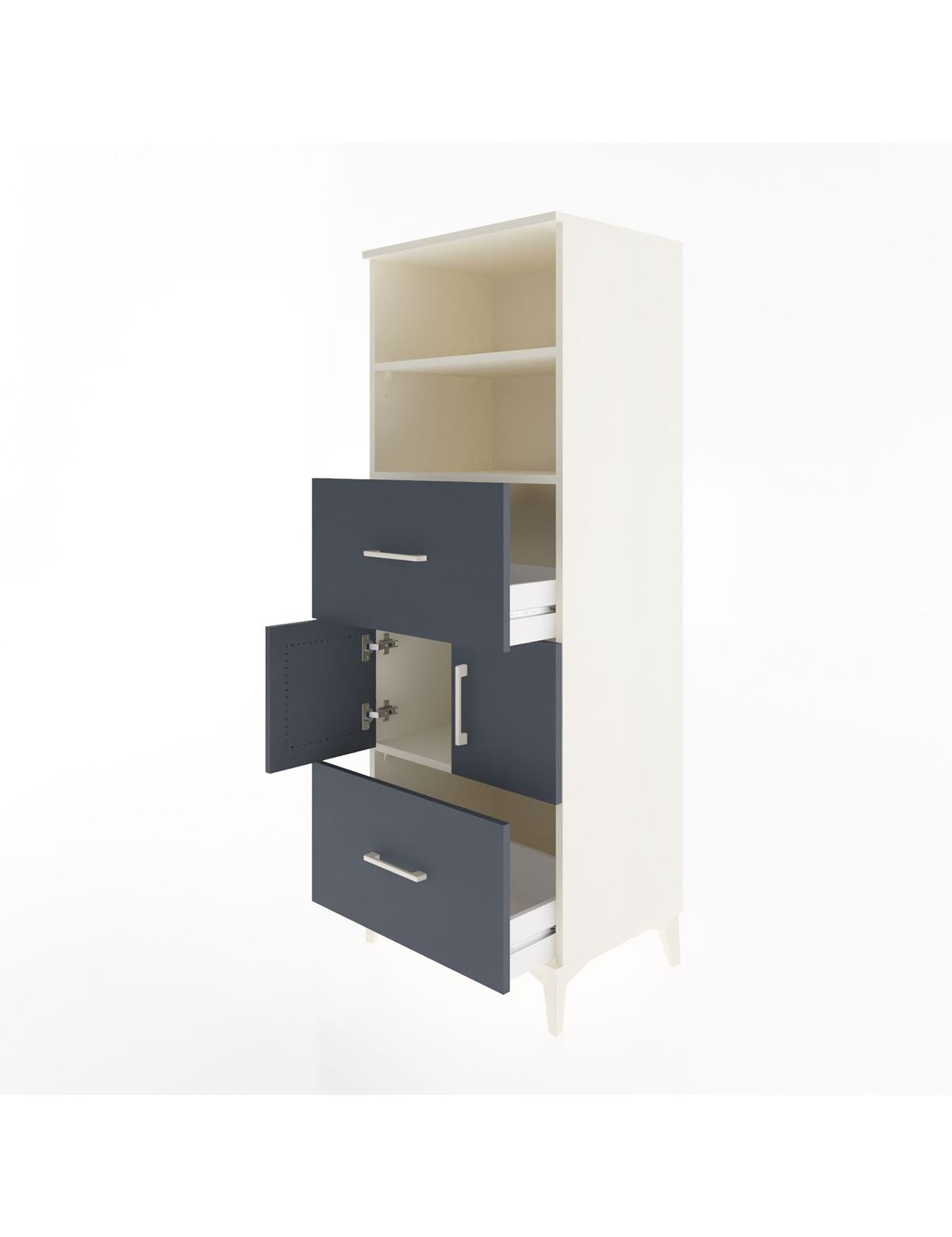 Hyperion Dolap 3 Raflı 2 Çekmeceli 2 Kapaklı 60x44x163 - S53M068V2B
