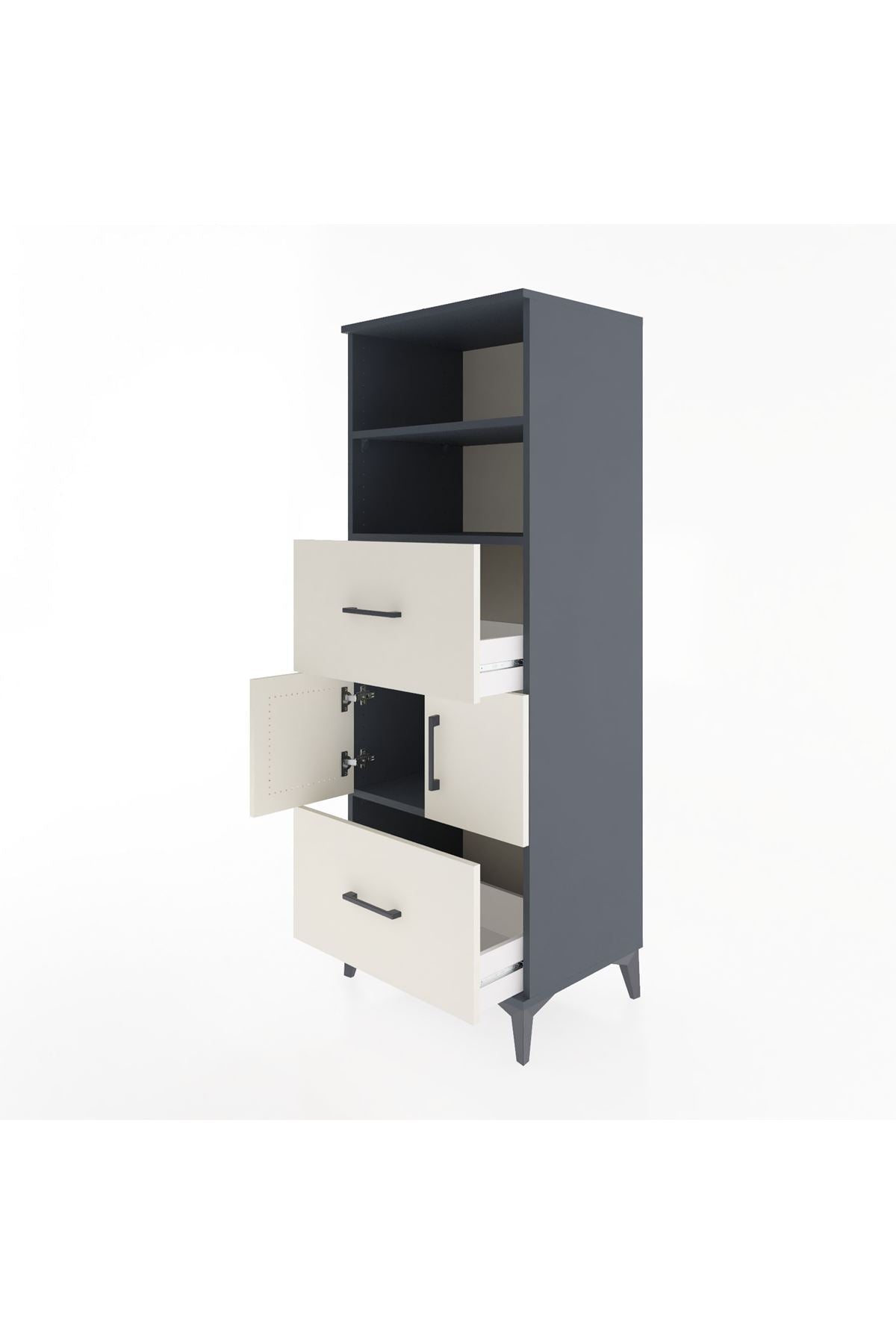 Hyperion Dolap 3 Raflı 2 Çekmeceli 2 Kapaklı 60x44x163 - S53M068V4B