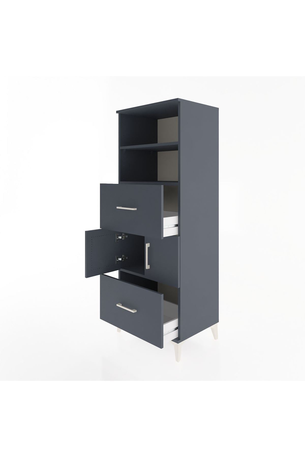 Hyperion Dolap 3 Raflı 2 Çekmeceli 2 Kapaklı 60x44x163 - S53M068V5B