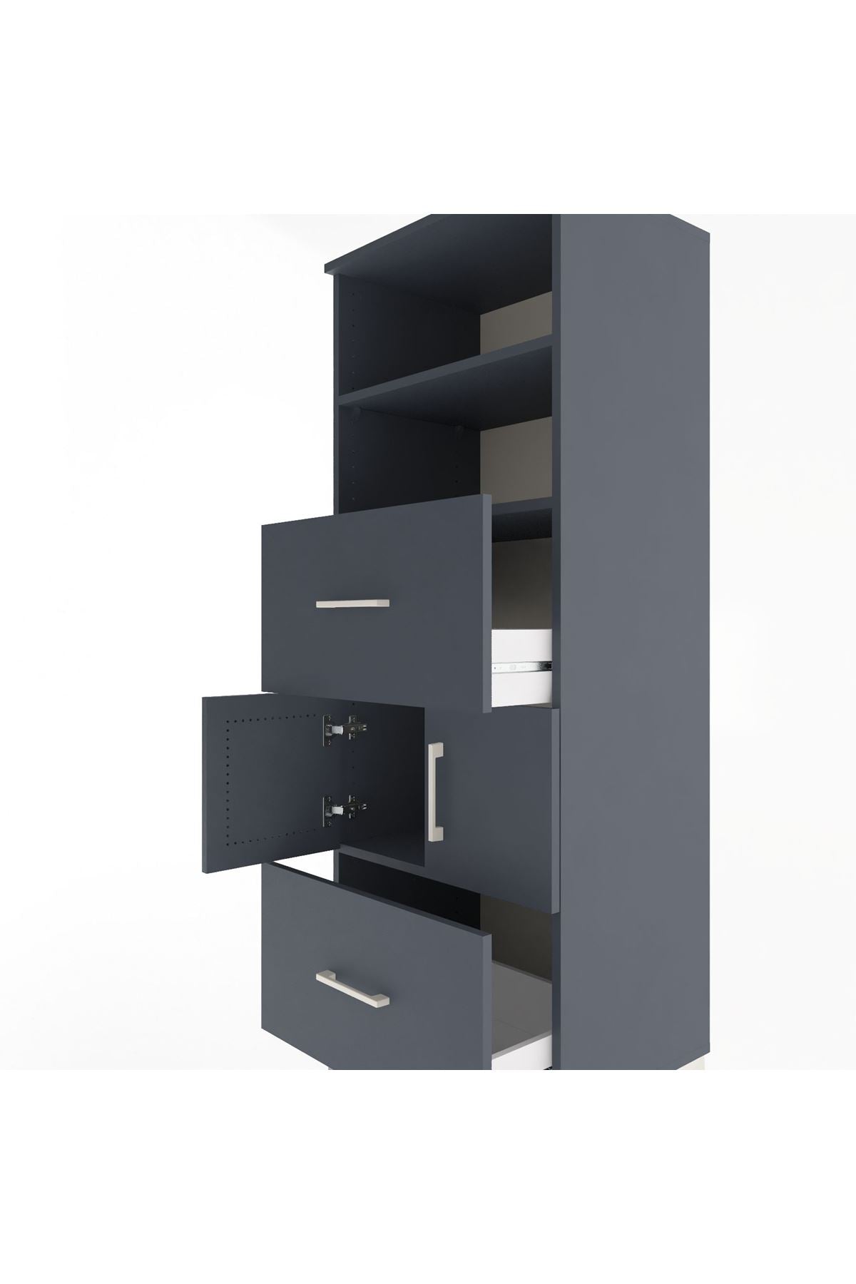 Hyperion Dolap 3 Raflı 2 Çekmeceli 2 Kapaklı 60x44x163 - S53M068V5B
