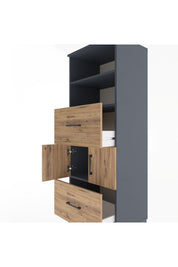 Hyperion Dolap 3 Raflı 2 Çekmeceli 2 Kapaklı 60x44x163 - S53M068V6B
