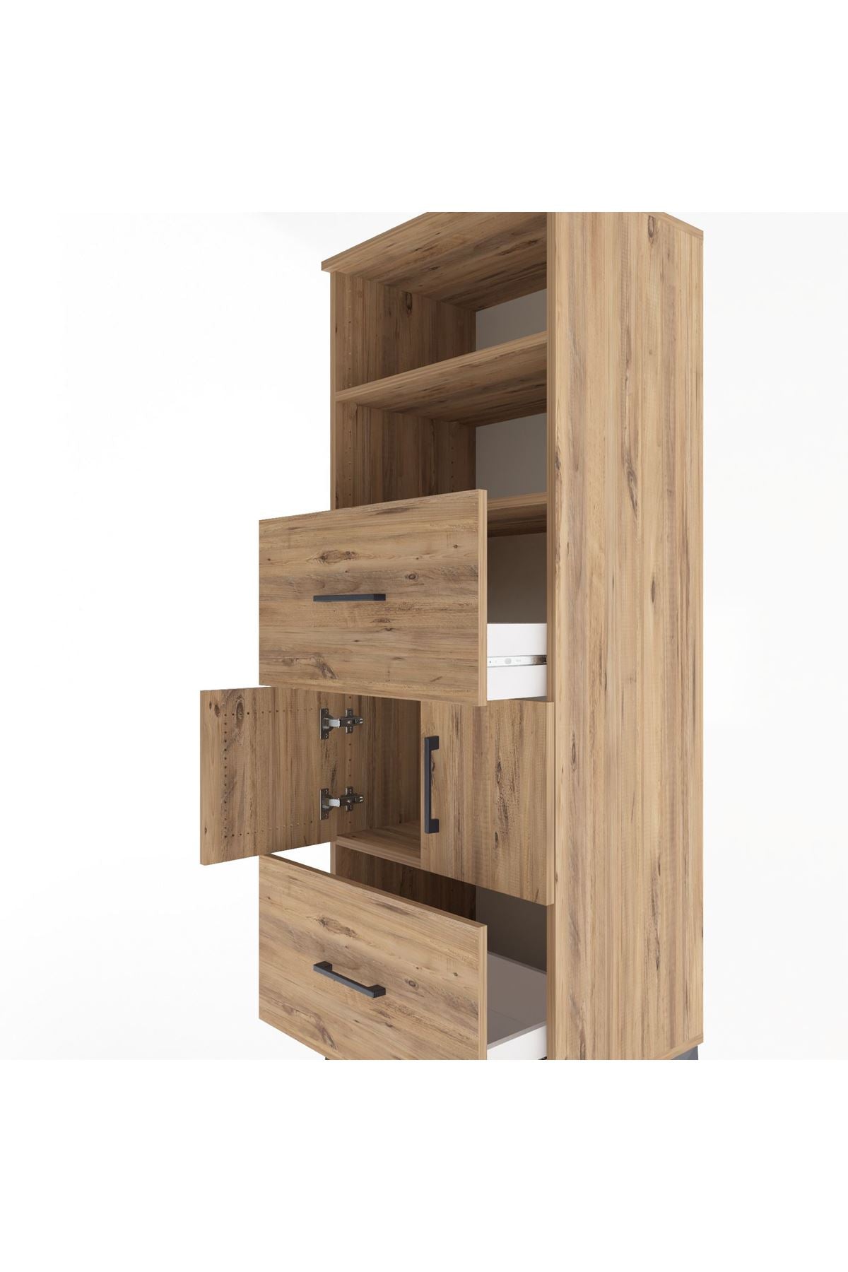 Hyperion Dolap 3 Raflı 2 Çekmeceli 2 Kapaklı 60x44x163 - S53M068V9B