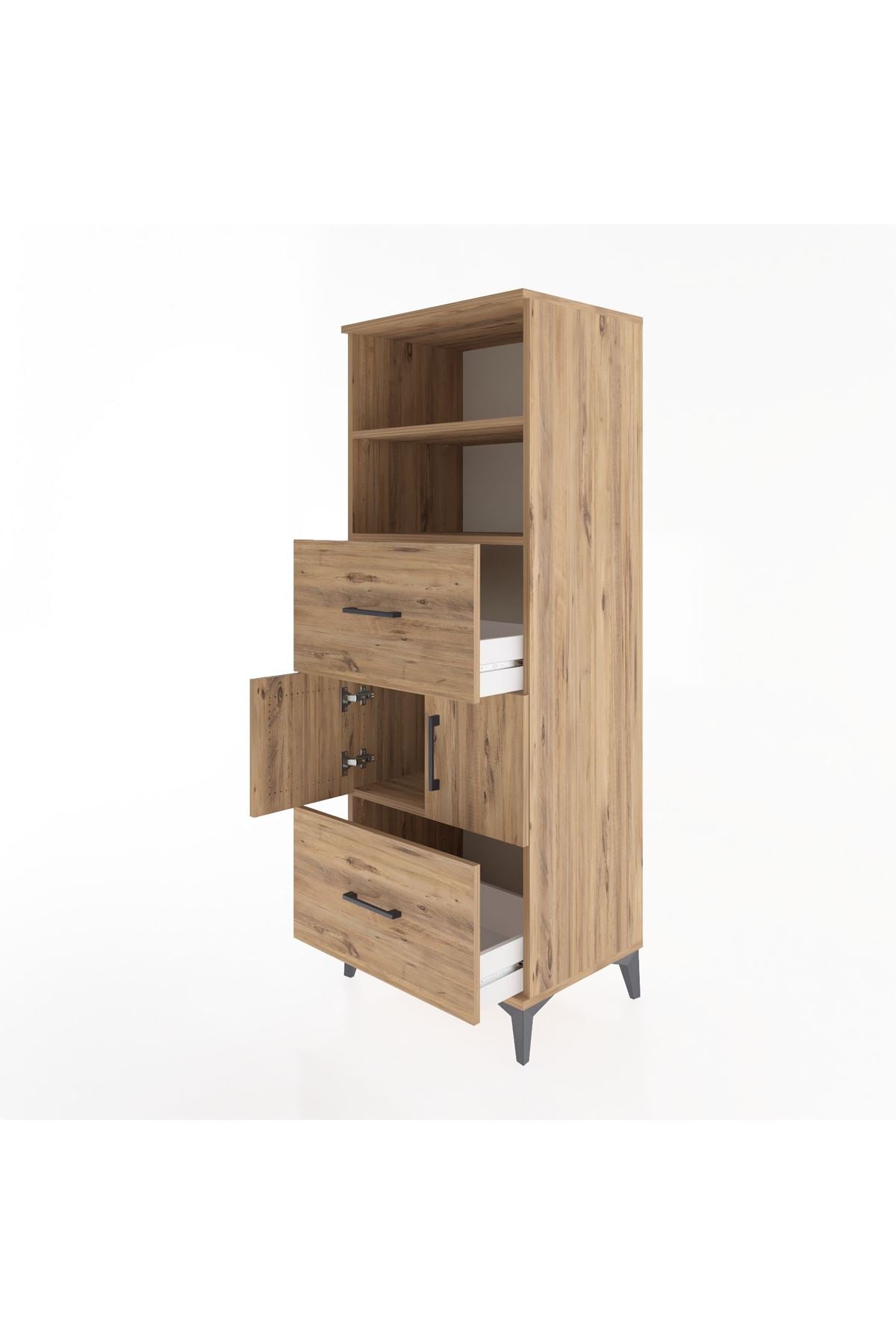 Hyperion Dolap 3 Raflı 2 Çekmeceli 2 Kapaklı 60x44x163 - S53M068V9B