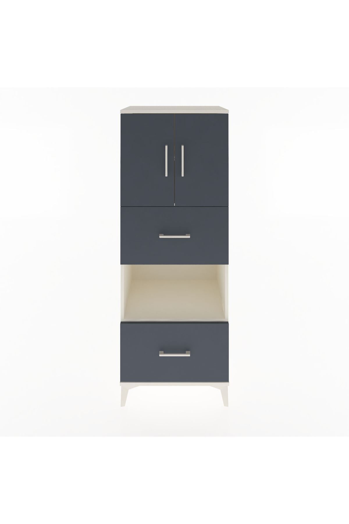 Hyperion Dolap 3 Raflı 2 Çekmeceli 2 Kapaklı 60x44x163 - S53M069V2B