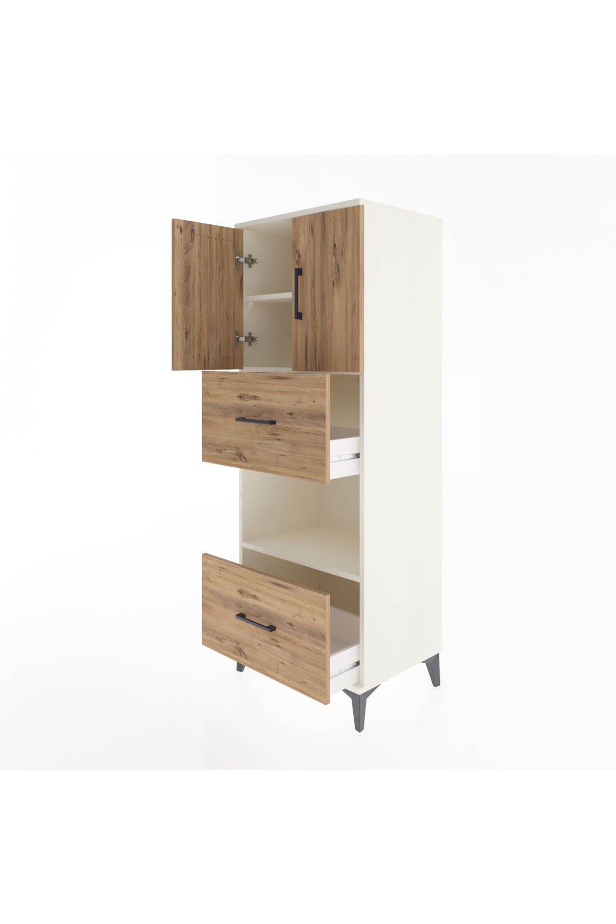 Hyperion Dolap 3 Raflı 2 Çekmeceli 2 Kapaklı 60x44x163 - S53M069V3B