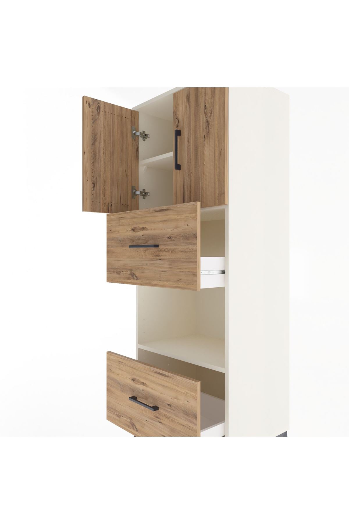 Hyperion Dolap 3 Raflı 2 Çekmeceli 2 Kapaklı 60x44x163 - S53M069V3B