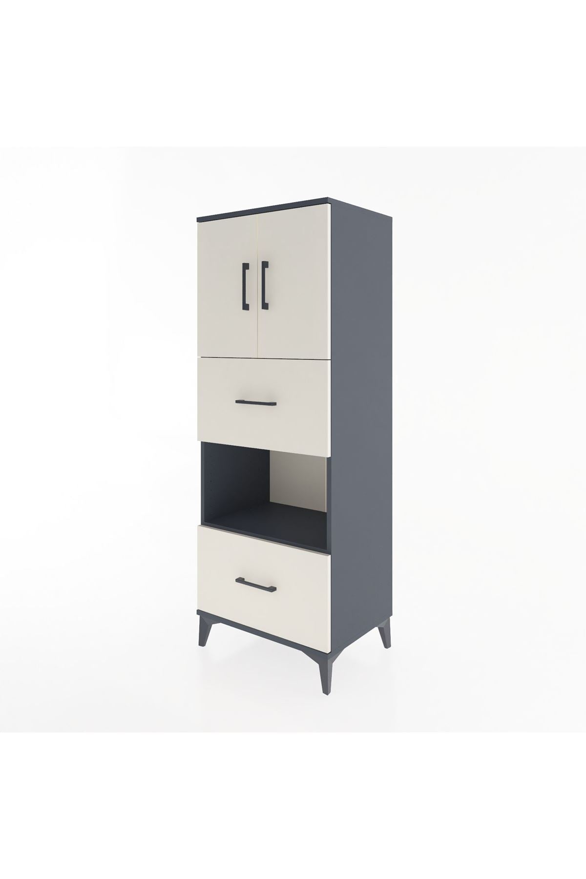 Hyperion Dolap 3 Raflı 2 Çekmeceli 2 Kapaklı 60x44x163 - S53M069V4B