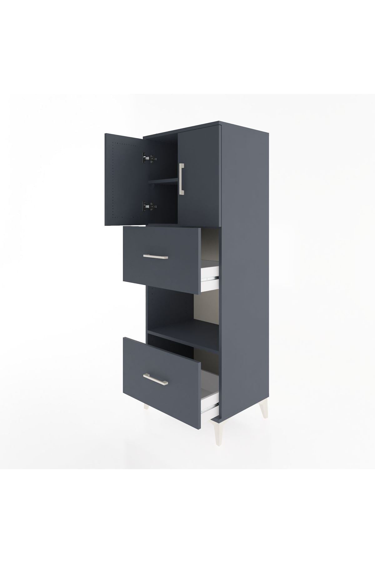 Hyperion Dolap 3 Raflı 2 Çekmeceli 2 Kapaklı 60x44x163 - S53M069V5B