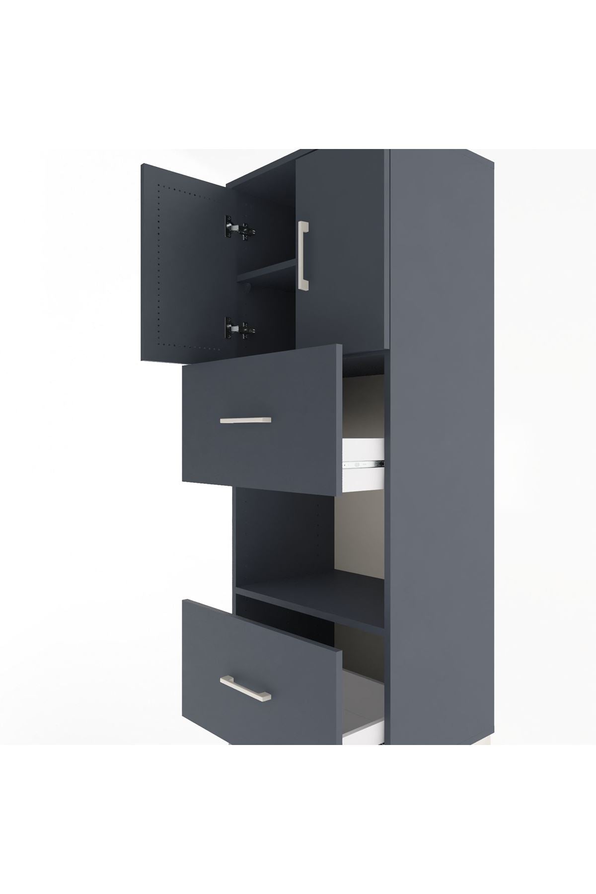 Hyperion Dolap 3 Raflı 2 Çekmeceli 2 Kapaklı 60x44x163 - S53M069V5B