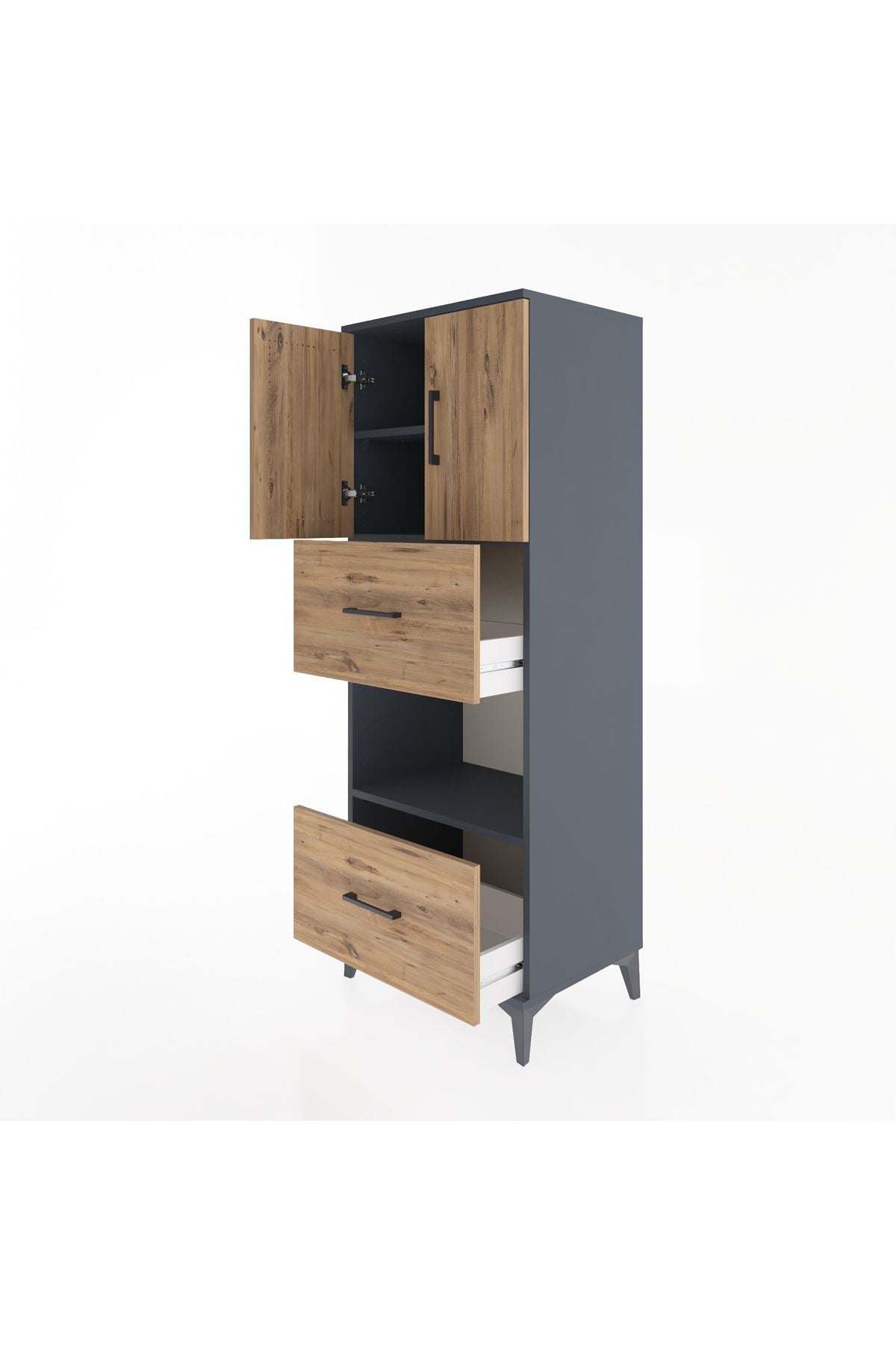 Hyperion Dolap 3 Raflı 2 Çekmeceli 2 Kapaklı 60x44x163 - S53M069V6B