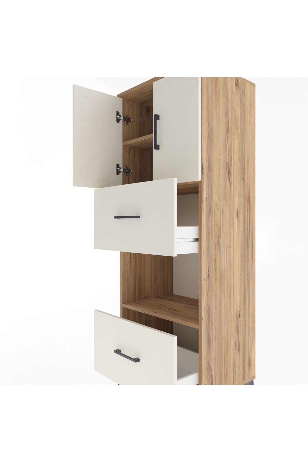 Hyperion Dolap 3 Raflı 2 Çekmeceli 2 Kapaklı 60x44x163 - S53M069V7B