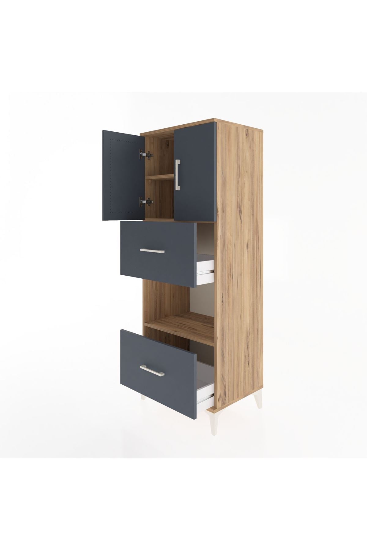 Hyperion Dolap 3 Raflı 2 Çekmeceli 2 Kapaklı 60x44x163 - S53M069V8B
