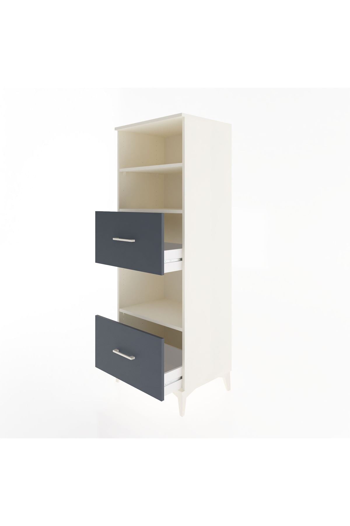 Hyperion Dolap 3 Raflı 2 Çekmeceli 60x44x163 - S53M070V2B