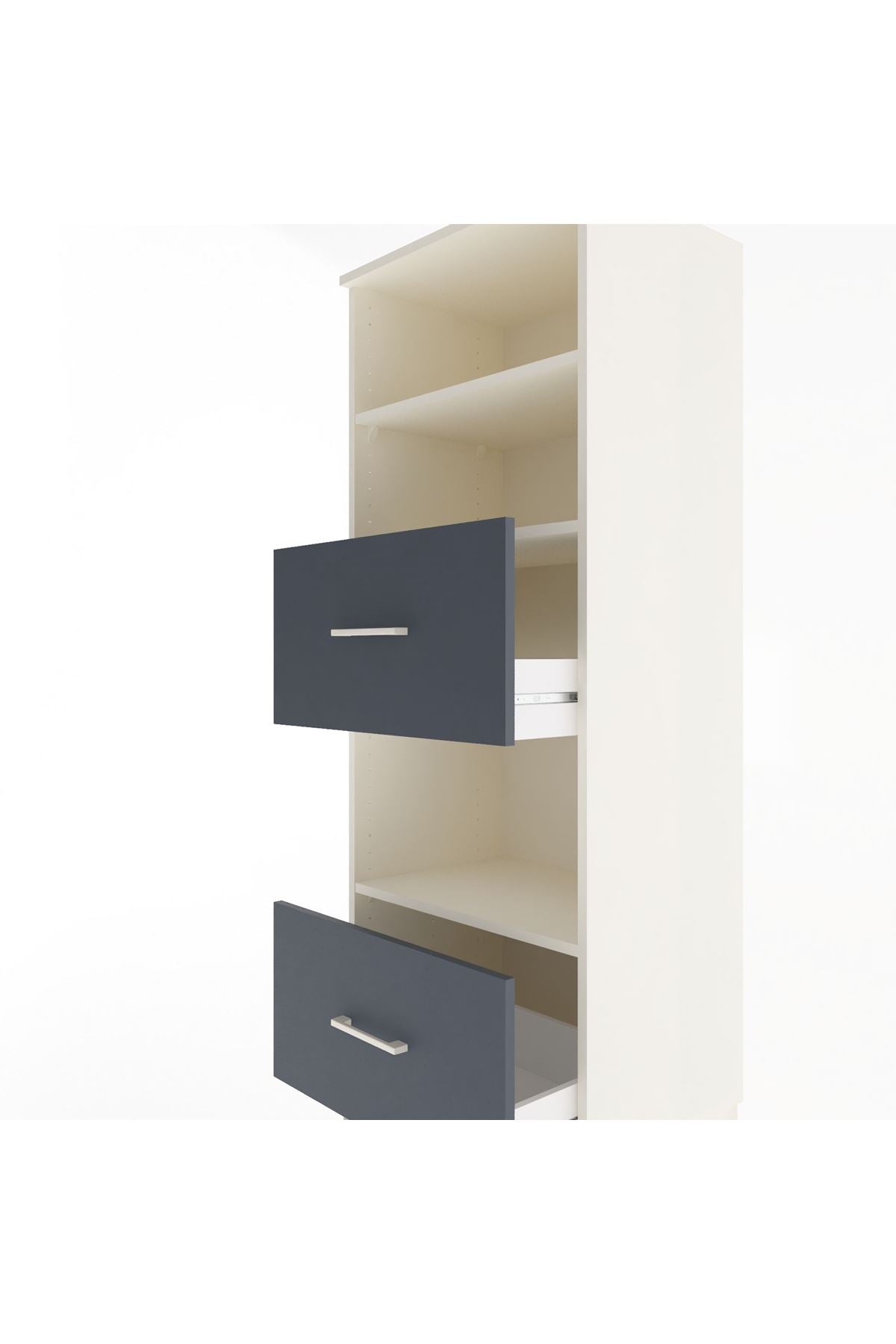 Hyperion Dolap 3 Raflı 2 Çekmeceli 60x44x163 - S53M070V2B