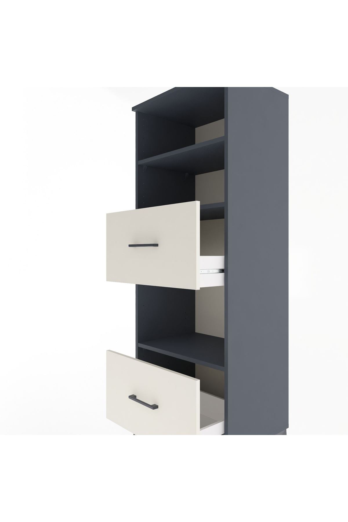 Hyperion Dolap 3 Raflı 2 Çekmeceli 60x44x163 - S53M070V4B
