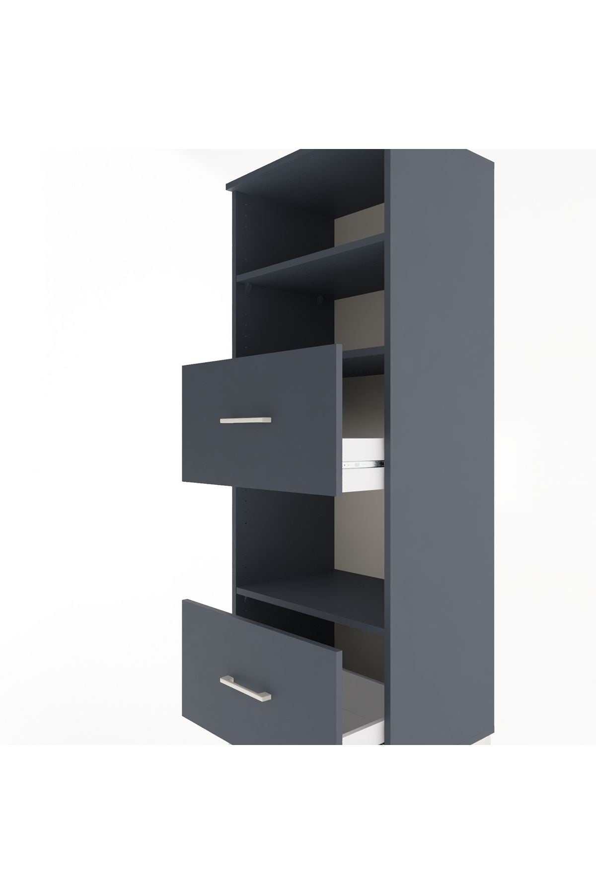 Hyperion Dolap 3 Raflı 2 Çekmeceli 60x44x163 - S53M070V5B
