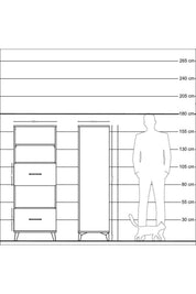 Hyperion Dolap 3 Raflı 2 Çekmeceli 60x44x163 - S53M070V7B