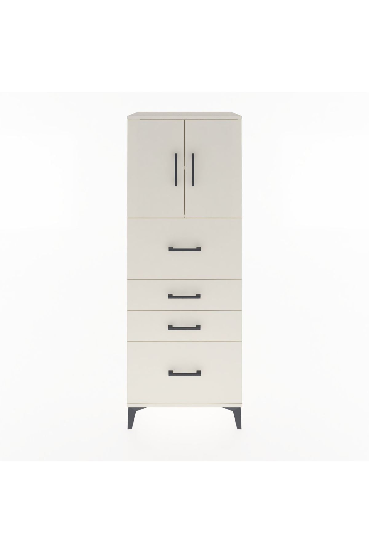 Hyperion Dolap 2 Raflı 4 Çekmeceli 2 Kapaklı 60x44x163 - S53M071V1B