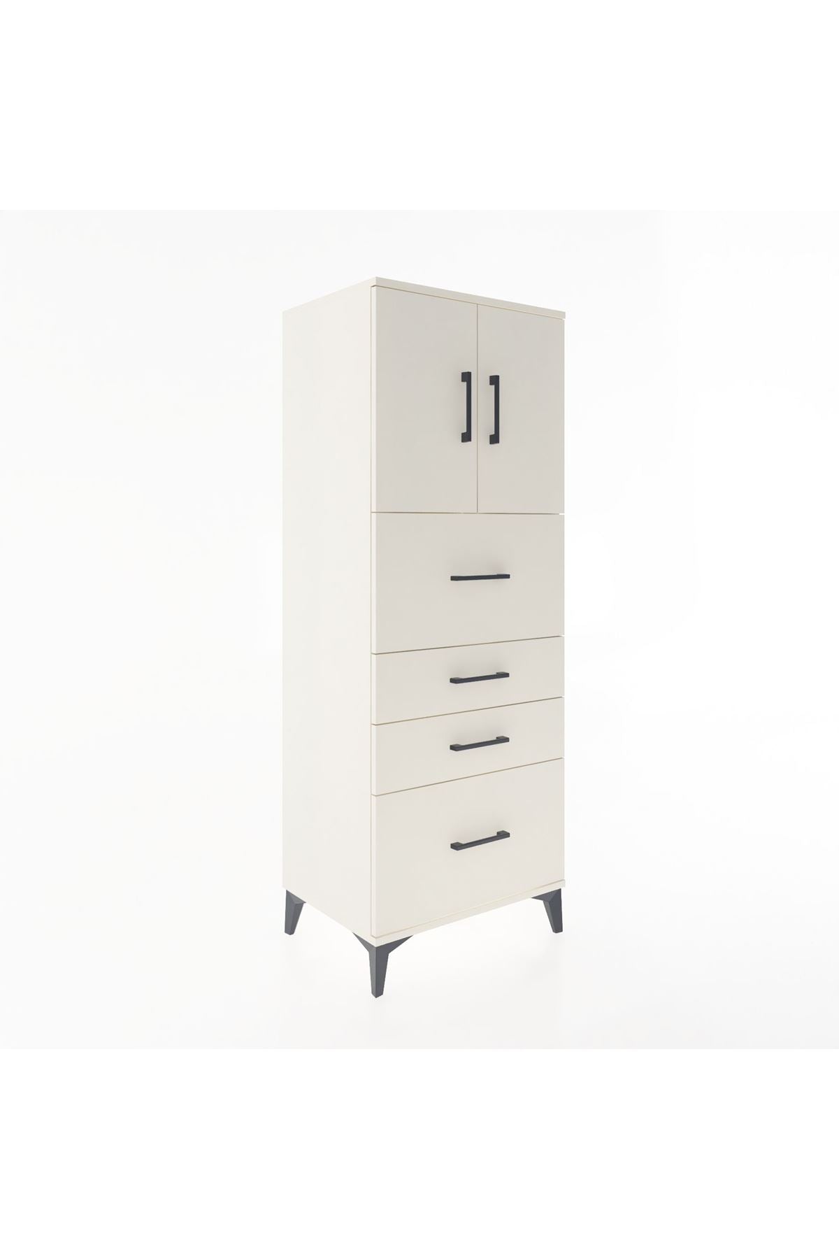 Hyperion Dolap 2 Raflı 4 Çekmeceli 2 Kapaklı 60x44x163 - S53M071V1B