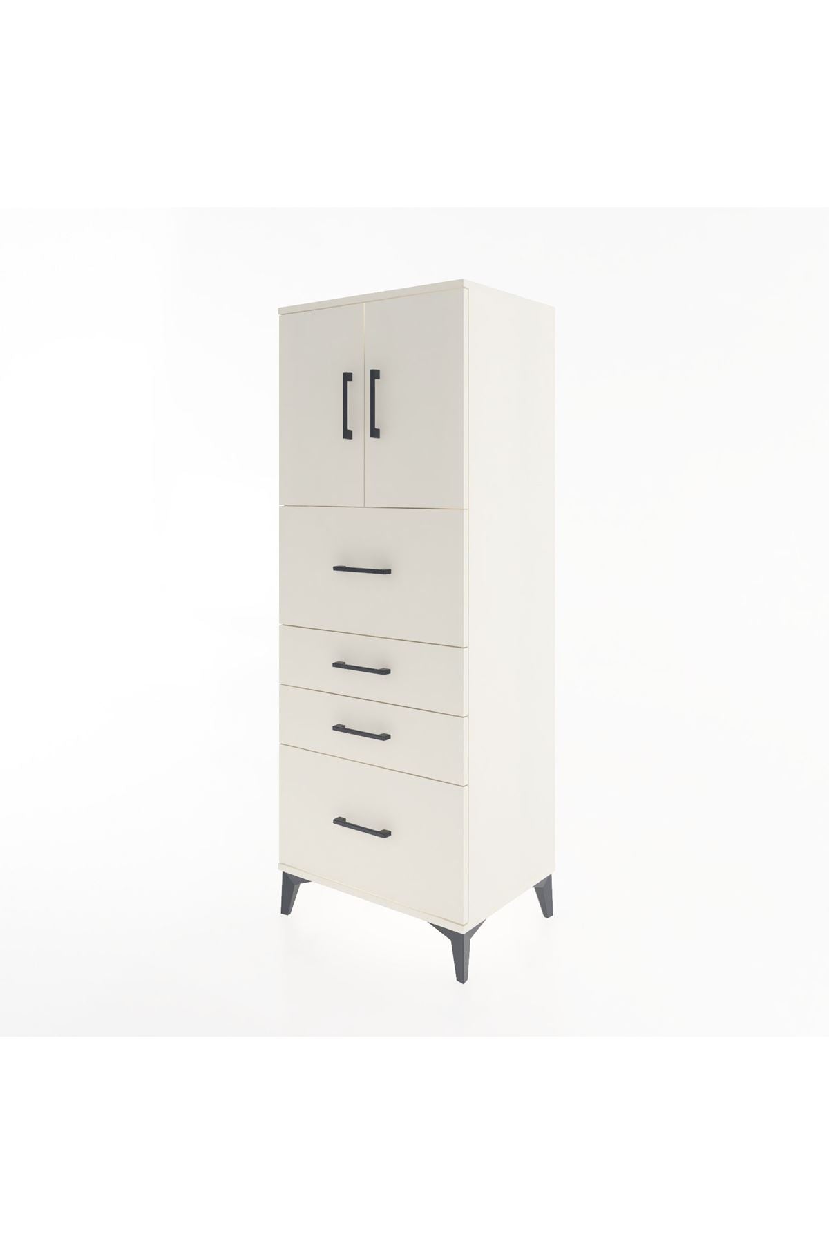 Hyperion Dolap 2 Raflı 4 Çekmeceli 2 Kapaklı 60x44x163 - S53M071V1B