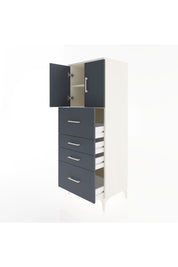 Hyperion Dolap 2 Raflı 4 Çekmeceli 2 Kapaklı 60x44x163 - S53M071V2B