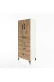 Hyperion Dolap 2 Raflı 4 Çekmeceli 2 Kapaklı 60x44x163 - S53M071V3B