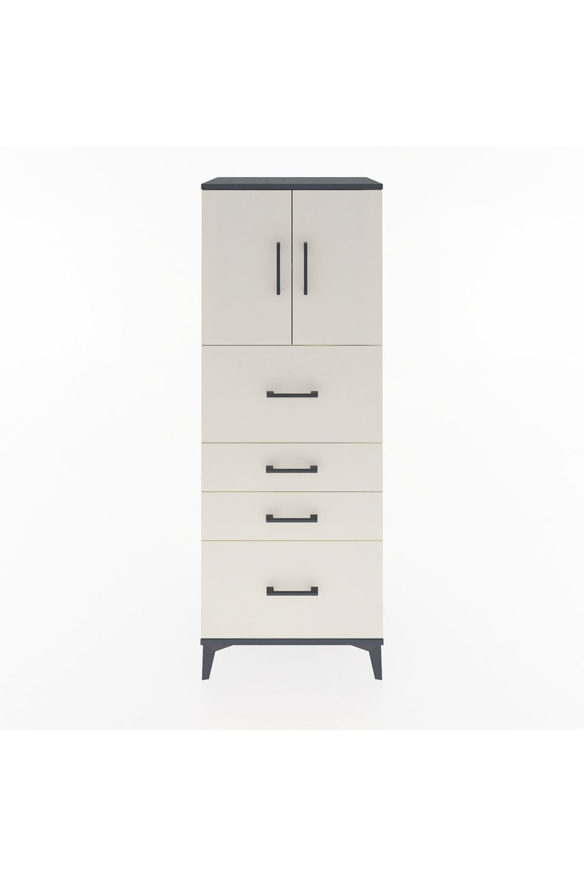 Hyperion Dolap 2 Raflı 4 Çekmeceli 2 Kapaklı 60x44x163 - S53M071V4B